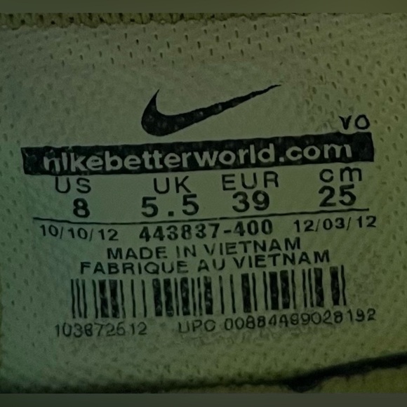 Nike Dual Fusion TR Womens Size 8 Running Shoes Sneakers Blue Teal/Yellow - Picture 8 of 8